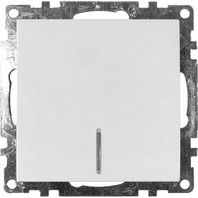 Выключатель 1-клавишный c индикатором механизм GLS10-7101-01, 10А, Катрин, белый 39299