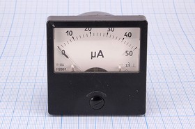 Фото 1/3 Головка измерительная амперметр постоянного тока размер 60x60х55 мм, предел измерения 0~50 мкА, класс точности 2,5; №15708 гол А 60x60\ 50