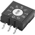 A6RS-102RF-P, DIP Switches / SIP Switches Rotary 10 pos top-act. flat