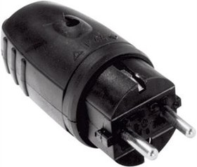913171, Mains Plug 16A 250V DE Type F (CEE 7/4) Plug Black
