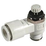 AS2201F-01-04, AS Series Threaded Speed Controller, R 1/8 Inlet Port x 4mm Tube ...