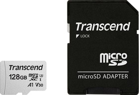 Фото 1/10 TS128GUSD300S-A, Transcend microSDXC 300S, Карта памяти