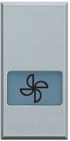 Фото 1/2 BT Axolute Алюминий Клавиша с подсвеч-ым символом вентилятор для выкл-ей в дизайне AXIAL, 1 мод