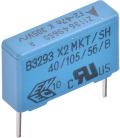 B32932A3473K000, Safety Capacitors FILM CAP 1 100NF 10% 530Vac LS 22.5mm