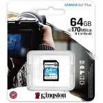 Карта памяти Kingston Canvas Go! Plus SDXC UHS-I Cl10, SDG3/64Gb