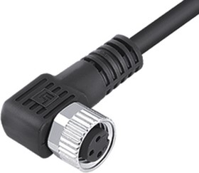 79 3408 45 03, Sensor Cable, M8 Socket - Bare End, 3 Conductors, 5m, IP67, Black / Grey