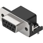 618009233821, D-Sub Connector, 10.3mm, Angled, Socket, DE-9, PCB Pins, Black