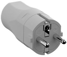 960301, Mains Plug 16A 250V DE/FR Type F/E (CEE 7/7) Plug Grey