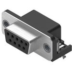 D-Sub connector, 9 pole, standard, angled, solder connection, 618009211821