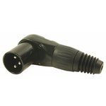 FC619303, XLR Connector, Plug, Right Angle, Cable Mount, Poles - 3
