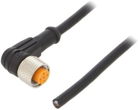 1205 04 002 5M, Соединительный кабель; M12; PIN: 4; угловой; 5м; вилка; 250ВAC; 4А