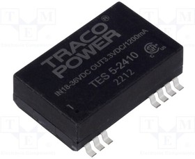 TES 5-2410, Converter: DC/DC; 5W; Uin: 18?36V; Uout: 3.3VDC; Iout: 1.2A; SMD