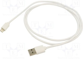 AK-USB-30, Cable; USB 2.0; Apple Lightning plug,USB A plug; nickel plated
