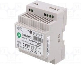 DIN30W15, Power supply: switched-mode; 30W; 15VDC; for DIN rail mounting