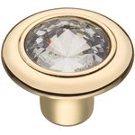 Ручка-кнопка с кристаллами, золото CRL35 OT
