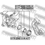 0177ADE150RRH, Caliper Toyota Corolla (E15), Auris (E15) 07- rear right \ FEBEST ...