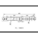 gf-1016, Пружина газовая багажника Audi 100 IV 90- A6 94-