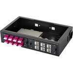 38M-40-2L-08BL, Комплект планка Q-SLOT с 8 адаптерами дуплекс LC OM4 ...