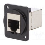 CP30225SM3B, Адаптер в линию, металлическая рамка черного цвета, RJ45, RJ45 ...