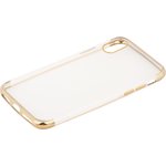 Силиконовый чехол "LP" для iPhone X, Xs TPU прозрачный с золотой хром рамкой