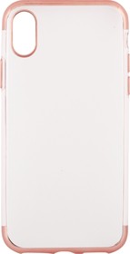 Фото 1/4 Силиконовый чехол "LP" для iPhone X, Xs TPU прозрачный с розовое золото хром рамкой