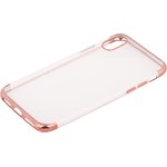 Силиконовый чехол "LP" для iPhone X, Xs TPU прозрачный с розовое золото хром рамкой