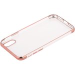 Силиконовый чехол "LP" для iPhone X, Xs TPU прозрачный с розовое золото хром рамкой