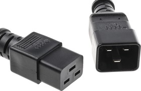 Фото 1/6 AP9892, IEC C19 Socket to IEC C20 Plug Power Cord, 600mm