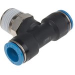 QST-1/2-12, QS Series Tee Threaded Adaptor, Push In 12 mm to Push In 12 mm ...