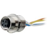 0986 EFC 153 A, Circular Connector, M12, Socket, Straight, Poles - 4, Wire ...