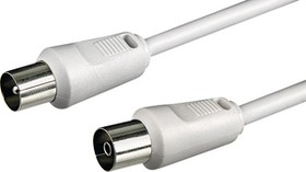 AK 500, RF Cable Assembly, IEC (Coax) Male Straight - IEC (Coax) Female Straight, 5m, White