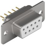 61800925123, D-Sub Connector, Socket, DE-9, PCB Pins, White