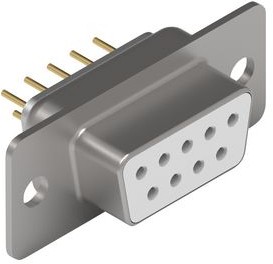 61800925123, D-Sub Connector, Socket, DE-9, PCB Pins, White