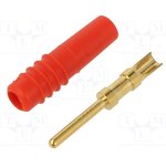 1 mm plug, solder connection, 0.25 mm², red, 22.2602-22