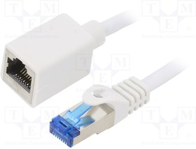 CQX061S, Удлинитель RJ45; S/FTP; 6a; Cu; LSZH; белый; 3м; 26AWG