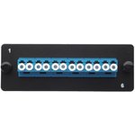 38M-S2-2L-06BL, Комплект планка Q-SLOT с 6 адаптерами дуплекс LC OS2 ...