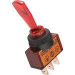 ASW-13D (red), Illuminated Toggle Switch ON-OFF (20A 12VDC) SPST 3P