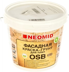 Фото 1/2 Неомид Фасадная Краска-Грунт для плит OSB Proff 3 в 1 (7 кг) Н-ГрунтКраскаOSB-7