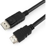 Кабель Cablexpert DisplayPort- HDMI, 5м, 20M/19M, черный, экран, пакет