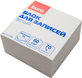 Блок для записей бумажный Buro Эконом 90х90х45мм 60г/м2 70% белый