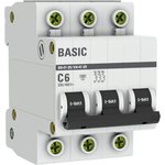 Автоматический выключатель 3P 6А 4,5кА ВА 47-29 Basic mcb4729-3-06C