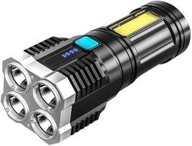 Ultraflash LED51525 (фонарь акк 4В, черн., 4LED+COB, 3 Вт, 4 реж, Micro -USB, бокс)