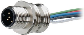 0936 DMC 351, Circular Connector, M12, Plug, Straight, Poles - 5, Solder, Panel Mount