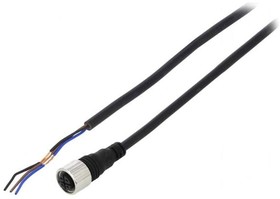 Фото 1/3 CID3-2, Соединительный кабель, M12, PIN: 3, прямой, 2м, вилка, Изоляция: ПВХ