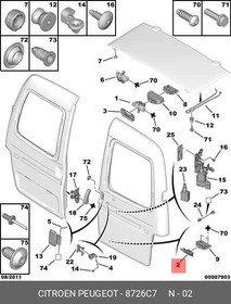 8726C7, Замок дверной прав CITROEN: BERLINGO \ PEUGEOT: PARTNER | купить в розницу и оптом
