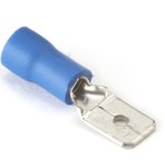 KLS8-01115-MDD2-250 (SG57643B) (TAI-2M) (BM250), Клемма ножевая 6.3мм, вилка, изолированная, провод 1.5-2.5мм² (синяя)
