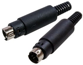 Фото 1/2 1-410, разъем mini DIN 4 контакта (s-vhs) штекер пластик на кабель