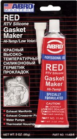 Фото 1/8 ( 7шт.) 11-AB-CH-RW-S ABRO MASTERS Герметик прокладок (красный), 85 г, шт