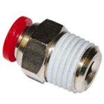 C01251218, Pneufit C Series Straight Threaded Adaptor, R 1/8 Male to Push In 12 ...
