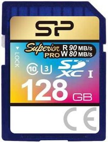 SP128GBSDXCU3V10, Флеш карта SD 128GB Silicon Power Superior Pro SDXC Class 10 UHS-I U3 90/80 Mb/s